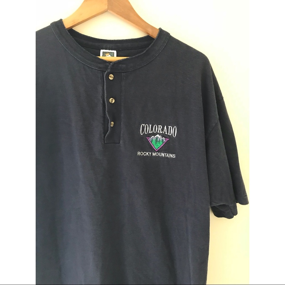 Colorado Rocky Mountains vintage henley shirt